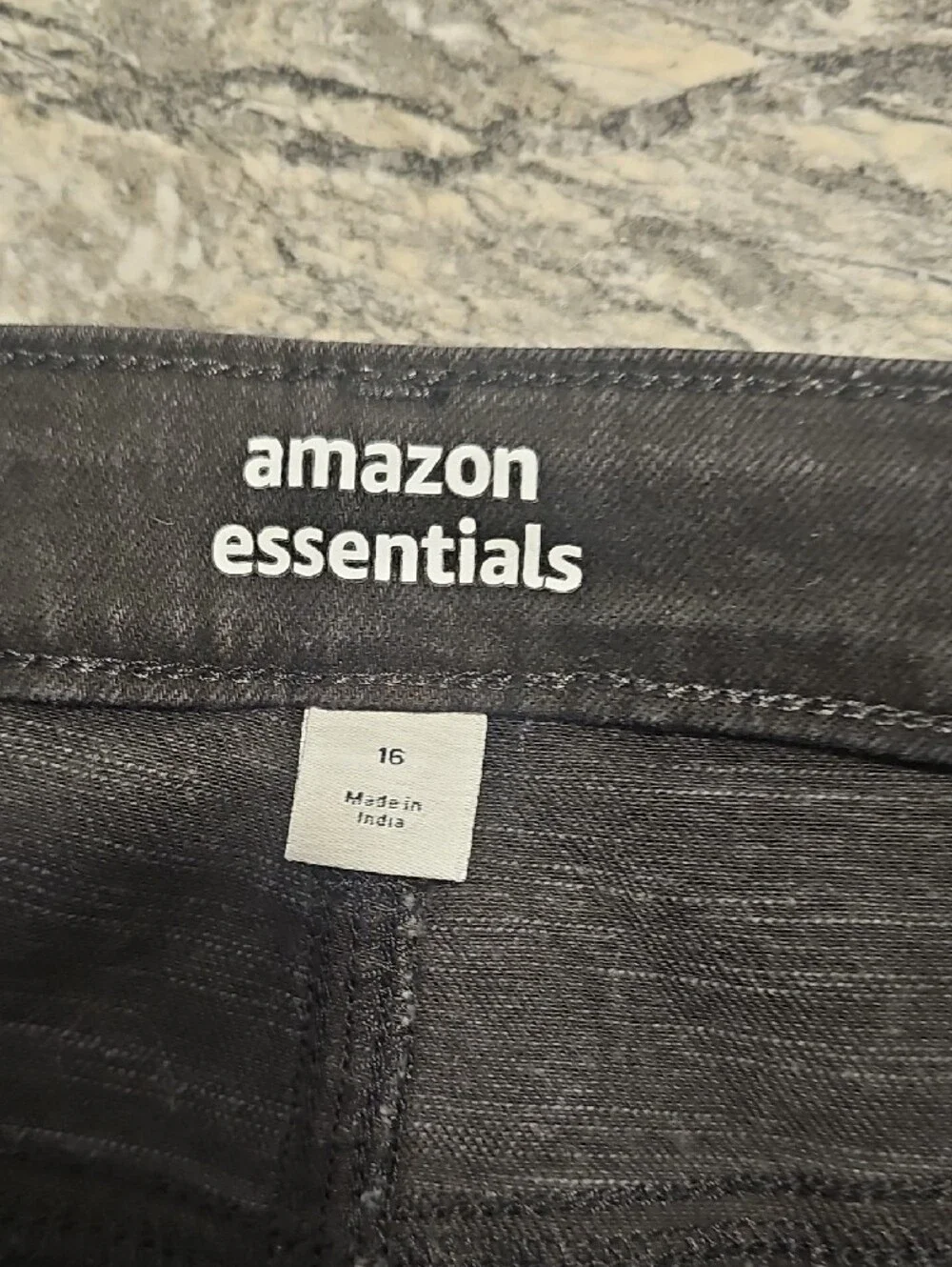 Amazon Essentials Black Pencil Denim Skirt
